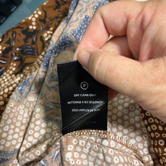 30% off! Anthropologie Skirt women's 6 brown black patterned pencil skirt ruffle - Picture 4 of 8